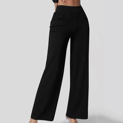 Jean femme taille haute été extensible pantalon large élastique