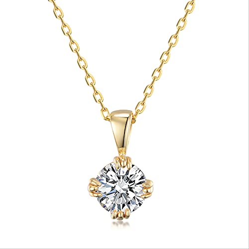 Collier rond plaqué blanc 18k et diamant 925 pour un style élégant au quotidien