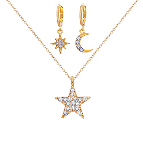 Collier soleil en cristal et boucles d'oreilles au design prestige