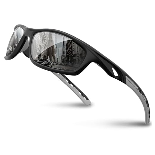 RIVBOS Polarized Sports Sunglasses Driving Sun Glasses shades for Men Women Tr 90 Unbreakable Frame for Cycling Baseball Running Rb833 833-black& grey