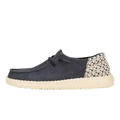 HEYDUDE Wendy Funk Coastal Woven Black/Multi Size 9, Women’s Shoes, Women’s Slip-on Loafers, Comfortable & Light-Weight