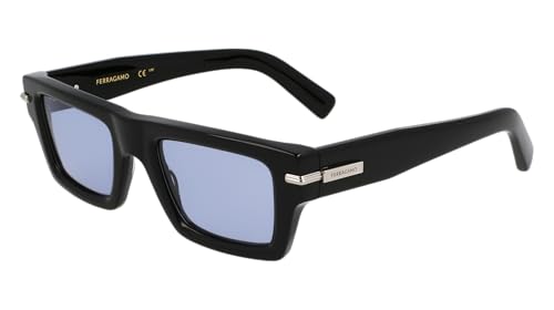 Ferragamo Sf2034S Occhiali Da Sole, Black/Azure, 50 Unisex-Adulto
