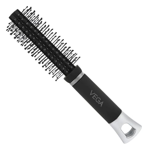 Vega Mini Round Hair Brush (India's No.1* Hair Brush Brand) For Adding Curls, Volume & Waves In Hairs| Men and Women| All Hair Types (R6-RB)