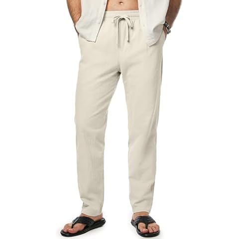 JMIERR Men's Casual Cotton Pants Cover