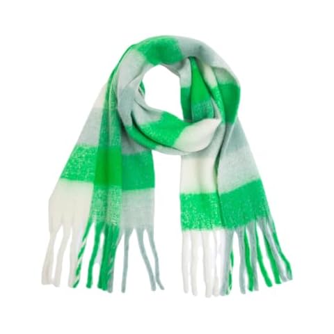 BLAISTER Coloured Checked Oversized Scarf Large Chunky Plaid Scarf Tassel Soft Fall Winter Thick Warm Shawl for Women (JH41) Cover
