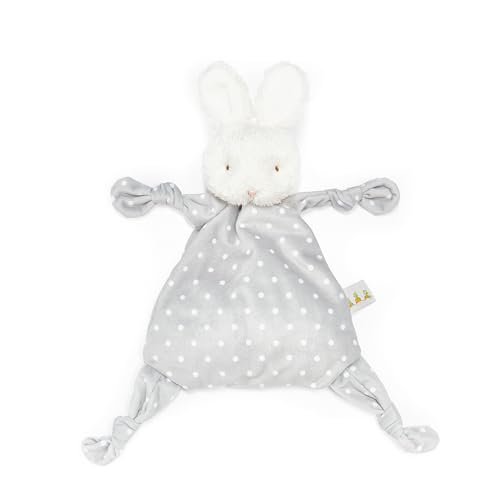 Bunnies by The Bay Bloom Knotty Friend Baby Stuffed Rabbit Animal Blanket - Plush Baby Lovey - Best Friend Blanket - 10”