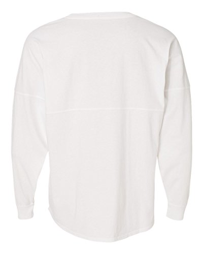 J. America Women's Ladies Game Day Jersey Long Sleeve t-Shirt, White, Medium
