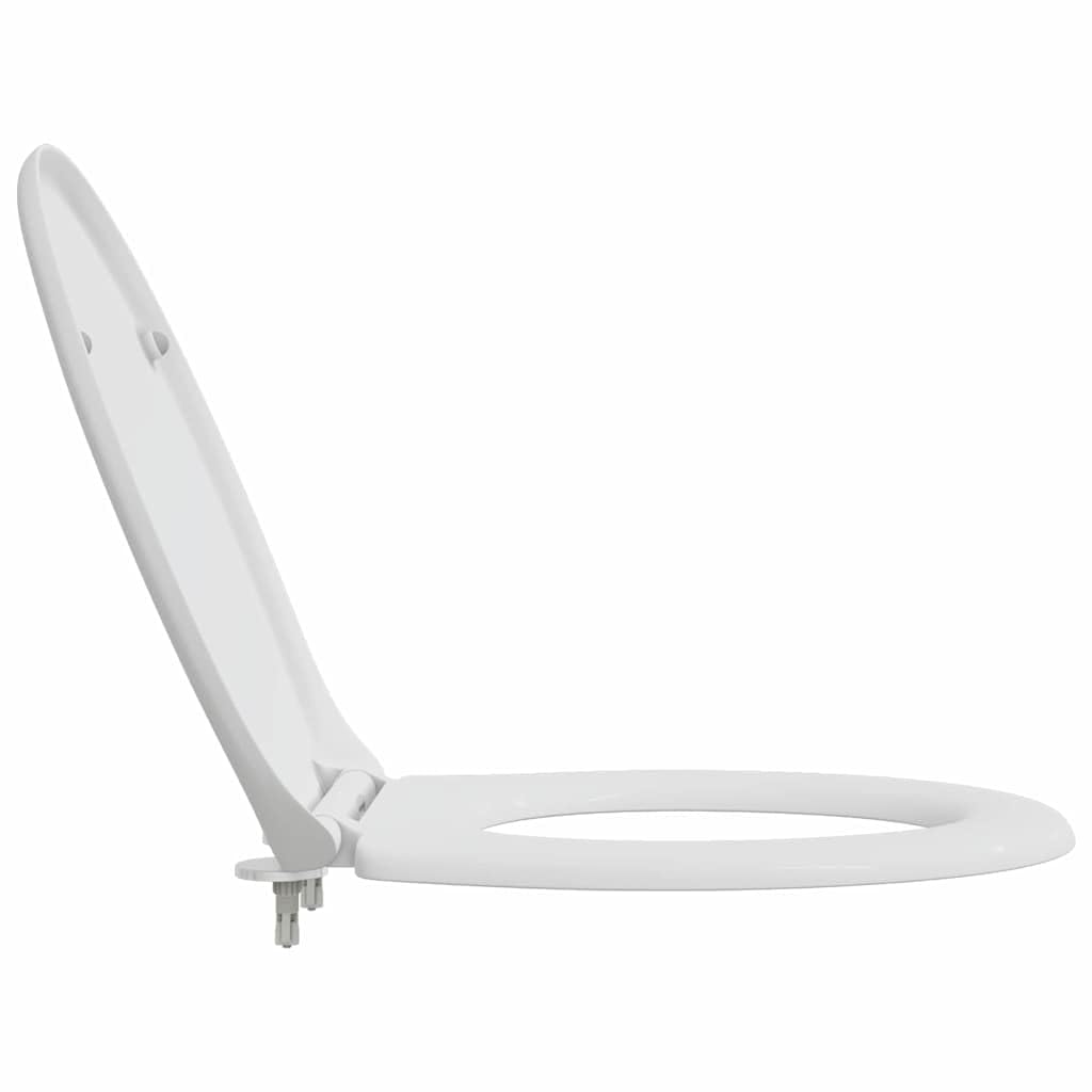 Toilettensitz Weiß aus Duroplast 47 x 37 x 4 cm, abnehmbar mit Scharnier und Befestigung, pflegeleicht und rutschfest, kompatibel für Badezimmer und Gäste WC