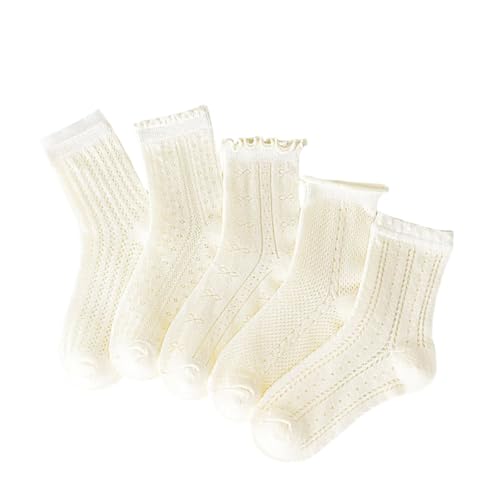 Girls Socks 3-14 Years Old 5-Pack Cute Soft Lightweight Unisex Crew Sock Durable and Breathable Warm for Boy and Girl