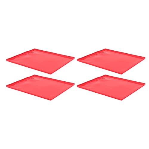 Matín de pastel de rollo de silicona molde para hornear flexible con borde elevado para galletas de cuero de fruta de deshidratador rollos de pastel de pastel de comida rojo