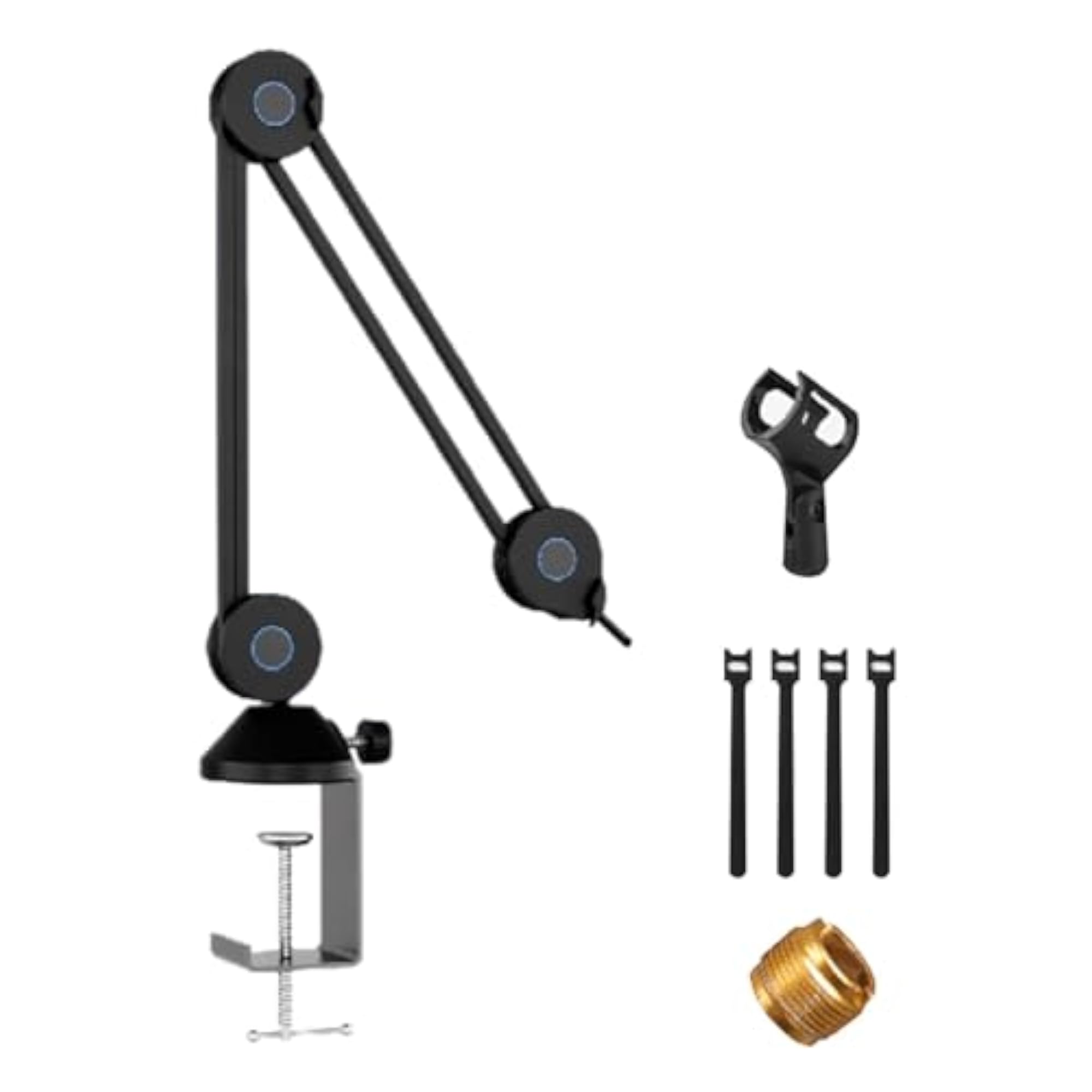Broadcast Microphone Booming Arm Desktop Mount Clamp for Video Gaming