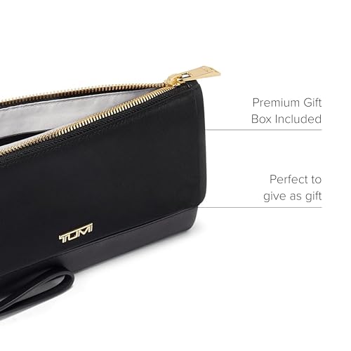 TUMI - Voyageur Travel Wallet - Wristlet Wallet with Passport, Cash & Card Holders - Zipper Wallet for Women - With Gift Box - Black/Gold4