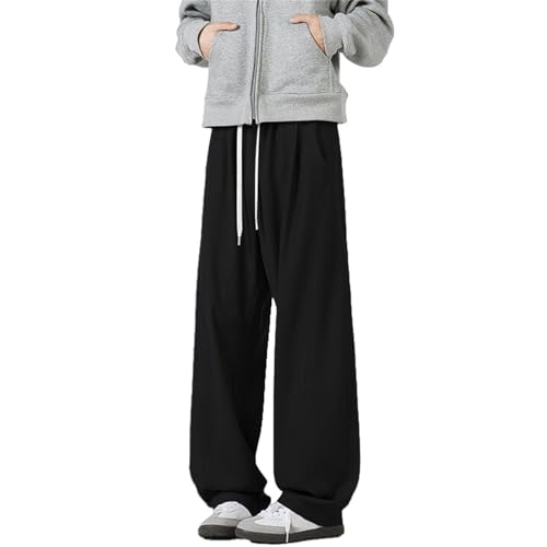 Generisch Pantalones de deporte para hombre, pantalones de chándal holgados para hombre, pantalones largos de entrenamiento, monocolor, pantalones para correr con bolsillos y goma elástica, pantalones