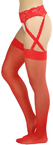 Image of ToBeInStyle Women's Suspender Pantyhose
