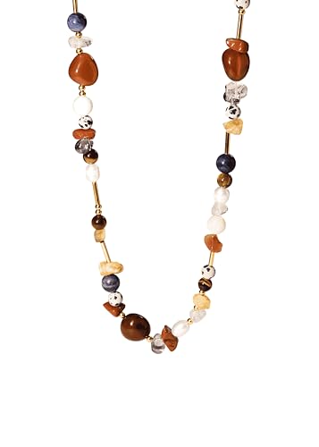 Collier hawaïen Sunset Purelei en acier doré et perles d'eau douce pour femme