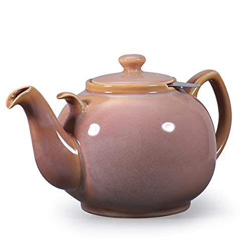 Jarra de té de 2 l, Urban Lifestye/Teapot Liverpool clásica Inglés forma barriga de cerámica (color arena con filtro) para 8 tazas Cover