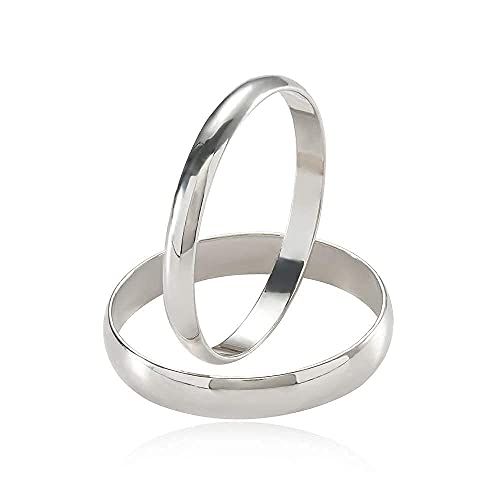 Classic 2mm 3mm Pieces Promise Ring Set Band Silver-Plated Engagement Band Ring Comfort Fit High Polish Thin Silver Rings for Teens Women Men