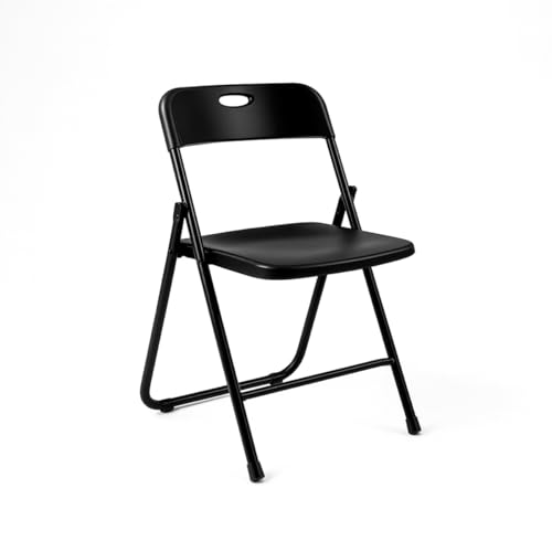 Genérico Silla Plegable Negra de Polipropileno y Acero – Compacta con Asa de Transporte y Bloqueo Automático - Ligera, Resistente hasta 100 kg, Ideal Hogar, Oficina y Eventos