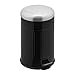 Relaxdays Kosz na śmieci z pedałem, 20 l, z pokrywą i wiadrem wewnętrznym, wolnoopadający, metal, retro kosz na śmieci do kuchni, czarny