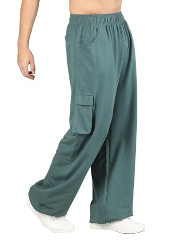 Image of CHKOKKO Men Casual Track Pant Regular Fit Lower with Pocket Earth Green L