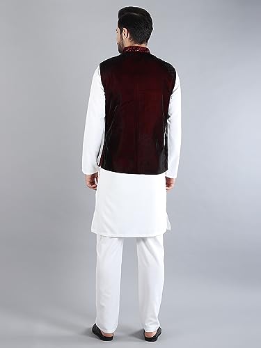 Image of Uri and MacKenzie Men's Silk Blend Kurta Pajama with Designer Ethnic Nehru Jacket /Modi Jacket