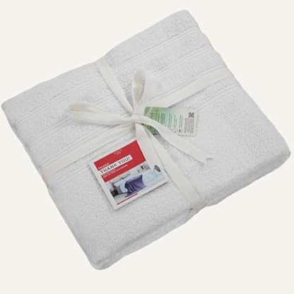 Briarwood Home Hochwertiges 2-teiliges Handtuch-Set aus Baumwolle, extra saugfähig, ultraweich, 500 g/m², Weiß – Bild 4