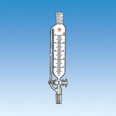 7320-08 Filtering Funnel, Graduated, Pressure Equalizing, PTFE Metering Plug, 125 mL Capacity, 24/40 Top Joint, 1 mL