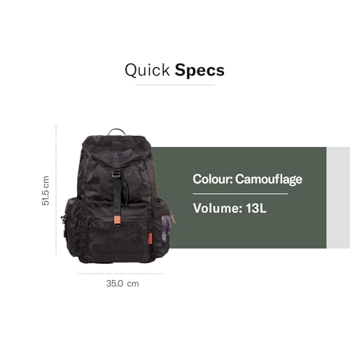 Image of Samsonite Red Abbey Flap Backpack 35 Cms Camouflage Nylon Premium Casual Daypacks for Travel Vol 13 litres