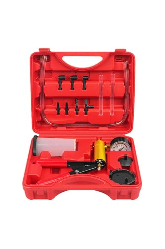 ﻿ ﻿YFFSFDC 手動真空ポンプ ブレーキブリーダーキット 真空テスター＆オイルチェンジャーセット エア抜き工具 自動車整備用 軽量省力 収納ケース付き
