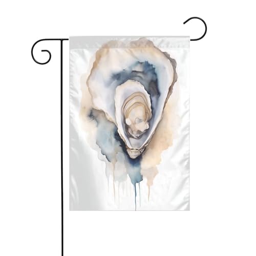 Abstract Watercolor Oyster Garden Flag 12x18 Vertical Double Sided Farmhouse Holiday Outside Decorations Yard Flag