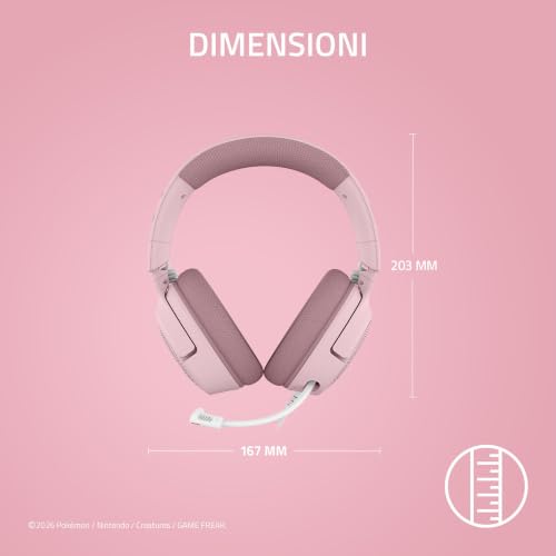 Kraken V4 X Pokémon Pikachu & Eevee - Cuffie da gioco con cavo USB - Driver TriForce da 40 mm - Microfono cardioide retrattile - Audio surround - Chroma RGB - Cuffia gaming - Immagine 7