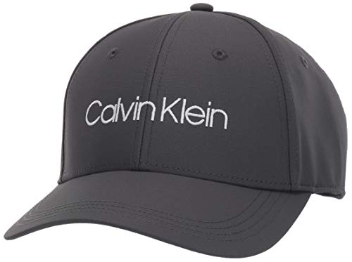 Calvin Klein Men's Logo Adjustable Cap, Charcoal White, One Size