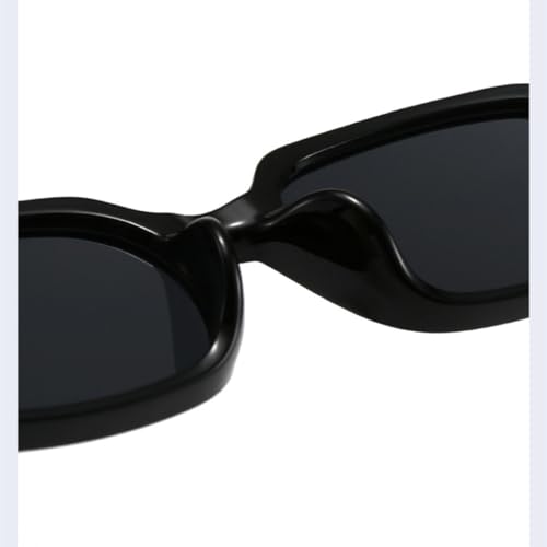 Lunettes de soleil rectangulaires UV400 tendance rétro avec rivets champagne