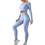 bekleidungsset mädchen 🧘‍【Super Stretch Stoff】Die Sportanzug für Damen besteht aus 48 % Nylon/43 % Polyester/9 % Elastan, atmungsaktiver Stoff, weich und bequem, elastisch, schnell trocknend und feuchtigkeitstransportierend, der Stoff ist aus innovativer Färbung Prozess, wiederholtes Waschen Verblassen nicht. Hochwertige Materialien halten dich beim Training stets angenehm und trocken.