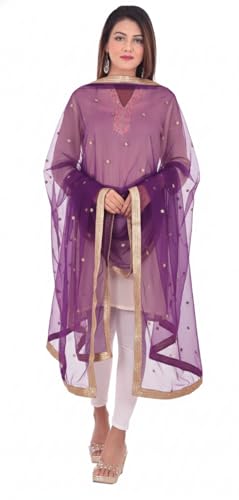 Image of YOUTHQUAKE Women's Embroidered Net Dupatta