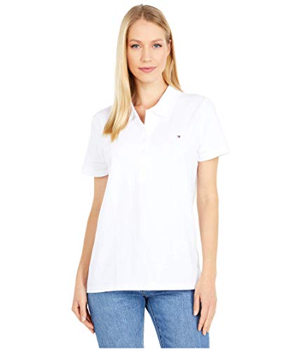Tommy Hilfiger Solid Short Sleeve Polo White MD (US 8-10)