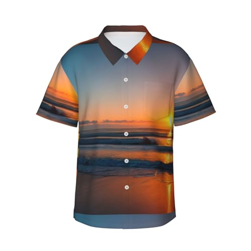 Chemise hawaïenne homme lever de soleil pour vos soirées plage et vacances d'été décontractées