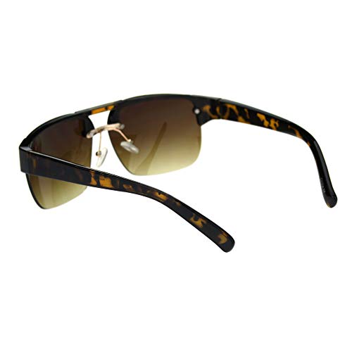 SA106 Minimal Mod Rectangular Half Rim Mens Plastic Designer Sunglasses4