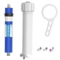 150 GPD RO Membrane Filter Replacement with Reverse Osmosis Membrane Housing, Wrench, 1/4" Quick-Connect Fitting, Check Valve, Fit Under Sink RO Home Drinking Water Filter Filtration Purifier System