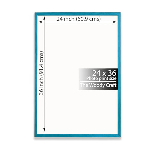 Image of Photo Frame Big Size 24x36 | Blue Photo Frame For Wall | Artistic Wall Frame | Wooden Frame For Living Room | Elegant Big Photo Frames For Wall | Ideal Wooden Engraved Photo Frames