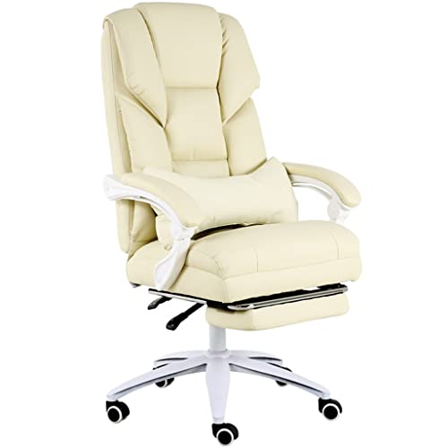 Silla De Escritorio Rosada Moda Para Niñas Executive Chairs, Ergonomía Office Chair, Ascensor Giratorio Silla Giratoria, Reclinable Con Reposapiés, Teniendo 100 Kg ( Color : Blanco , S : 70-125cm ) Cover