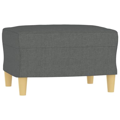 vidaXL Sofagarnitur 4-TLG., Sessel Couch mit Kissen Fußhocker, Sofa Wohnzimmersofa mit Armlehnen, Couchgarnitur Designsofa Sitzmöbel Polstermöbel, Dunkelgrau Stoff – Bild 7