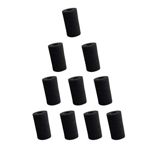 Pugermering 10pcs Filtre de Réservoir de Poisson D'aquarium Utile Pad D'éponge - Noir, Trou 4x8cm 2cm