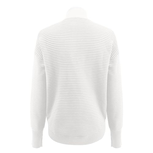 Womens Fall Sweaters 2025 Quarter Zip Turtle Neck Casual Rib Knitted Sweater Trendy Long Sleeve Soft Pullover Tops3