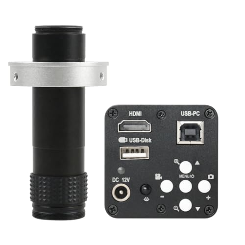 LIUZHENZHEN 1080P HDMI USB Industrial Electronic Digital Video Microscope Camera U Disk Video Recorder + 180X 130X 200X 500X C Mount Lens(Long focal 130x)
