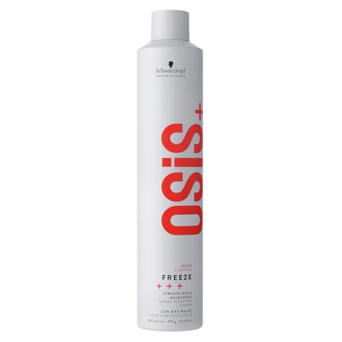Schwarzkopf Professional OSiS Freeze Hairspray Long Lasting Brushable Finish Without Flaking Anti Humidity Heat Protection Strong Hold 500 ml