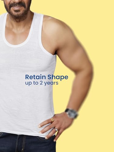 Image of Amul Comfy Men's Vest | 100% Cotton Single Jersey Fabric | U Neck Sleeveless Innerwear | Ultra Soft Hand Feel | Seamless Body | Superior Comfort Color May Vary (Pack of 5)