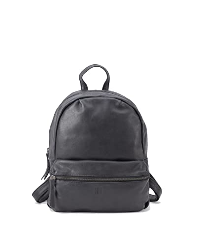 BIBA Bolso de Mujer de Cuero Genuino, Mochila Leather Jersey X JEX7L, Asa Larga, Cierre con Cremallera, Piel Bovina Legítima, Color Negro