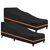 LCGOD 2PCS Coperture per Lettini Prendisole Impermeabile, Oxford Tessuto 600D Copertura per Sedia a Sdraio da esterno con Coulisse 200 x 75 x 40/70 cm
