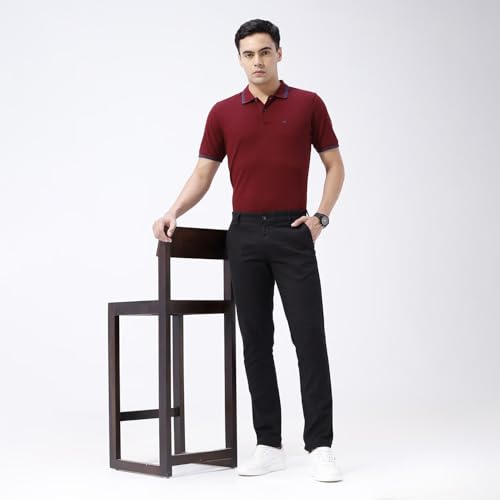 Image of BASICS Premium Cotton Stretch Formal Trousers for Men | Office Pants